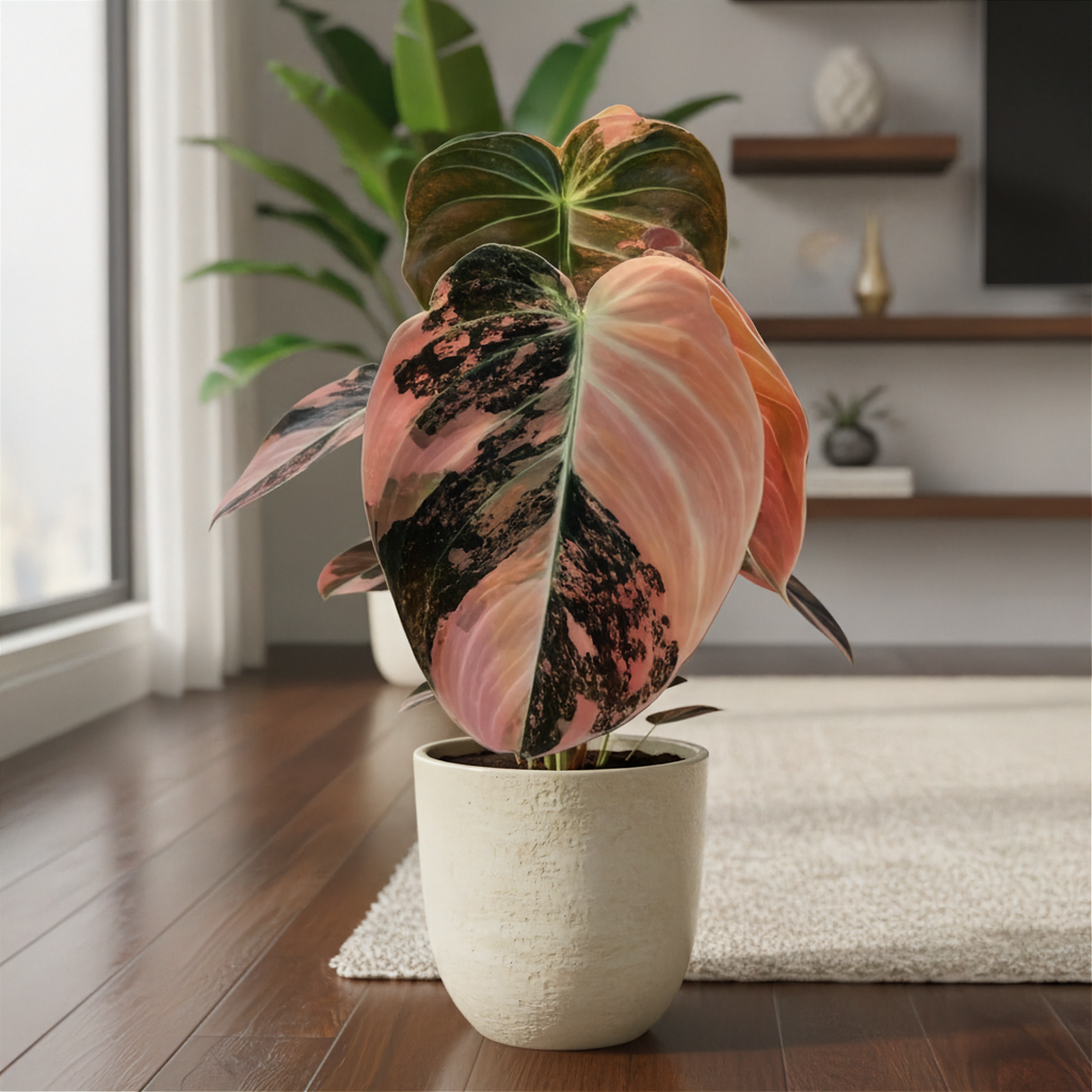 Philodendron Melano Orange Variegated