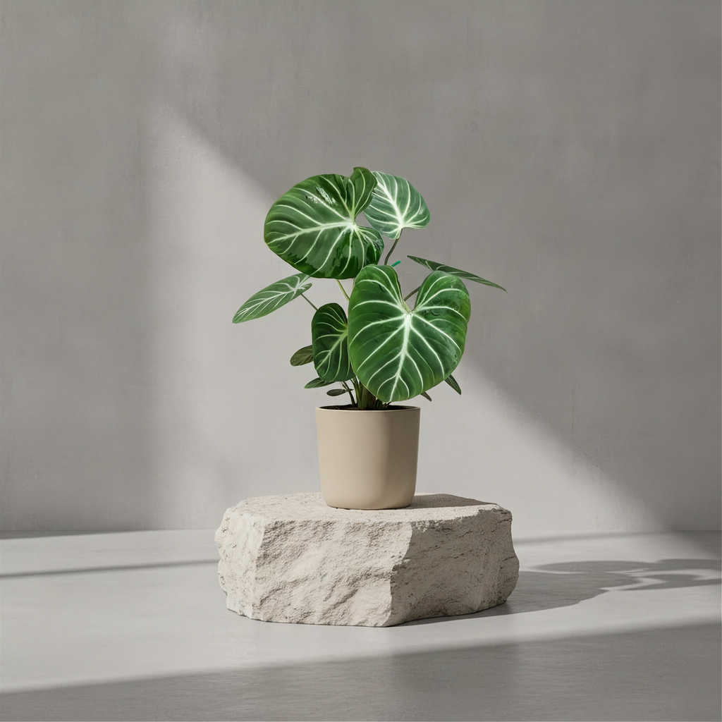 Philodendron Gloriosum Vert Nervuré Blanc