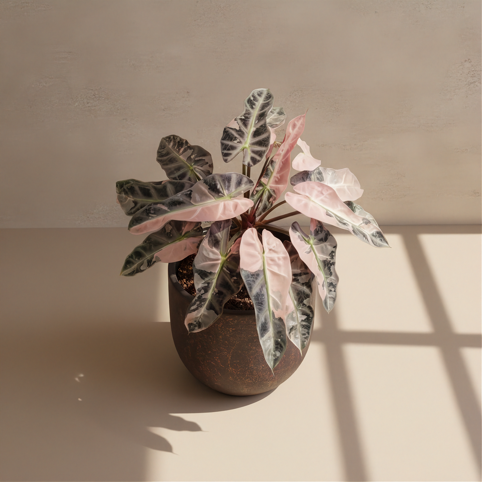 Alocasia Bambino Pink Variegated